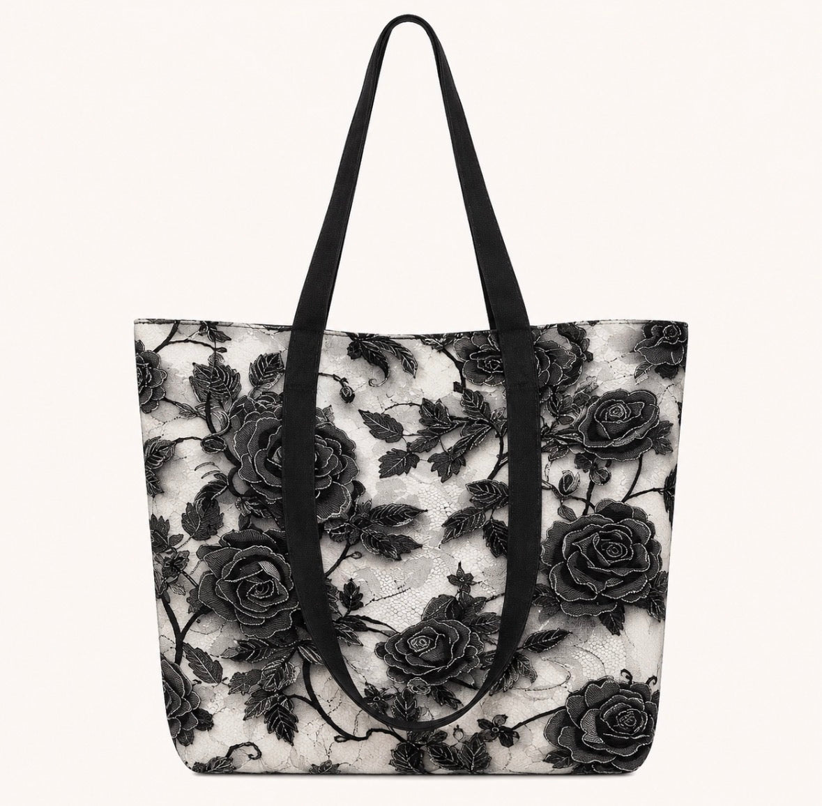Gothic Roses Floral Tote Bag