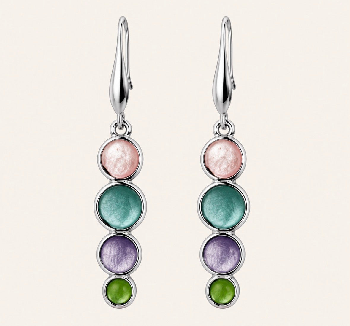 Bohemian Style Multi-color Round Drop Earrings