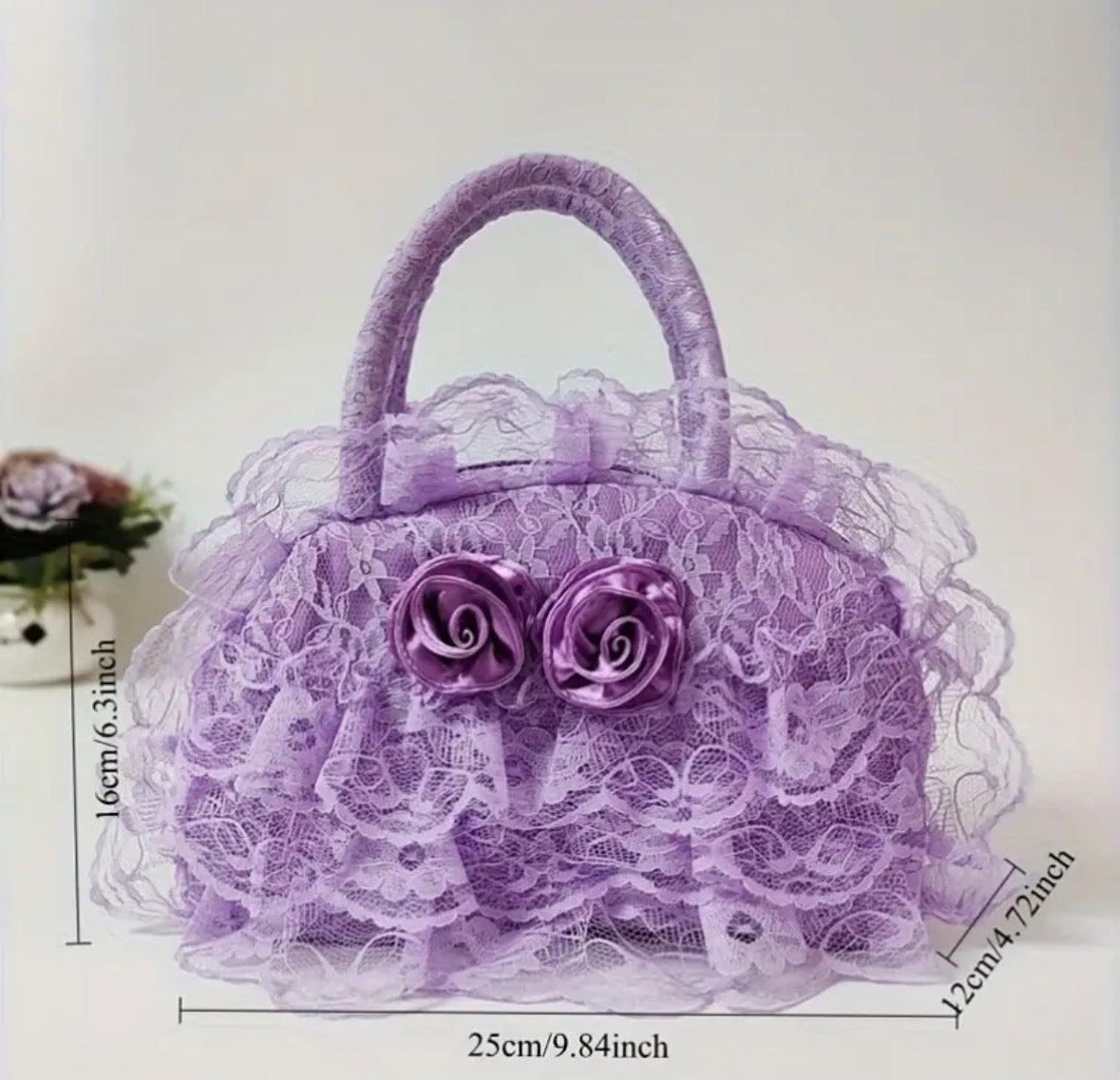 Vintage Lolita Style Lace Handbag with Nylon Lining