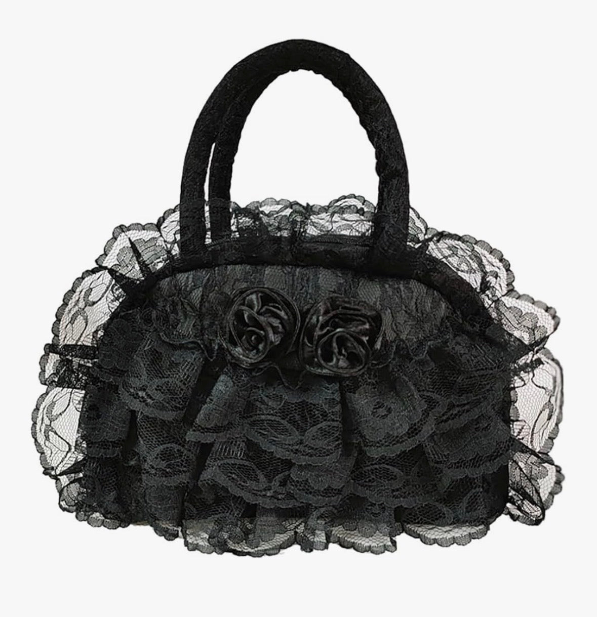 Vintage Lolita Style Lace Handbag with Nylon Lining