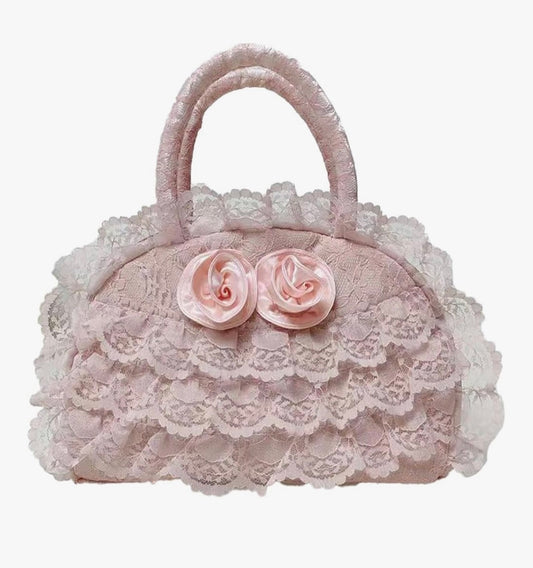 Vintage Lolita Style Lace Handbag with Nylon Lining
