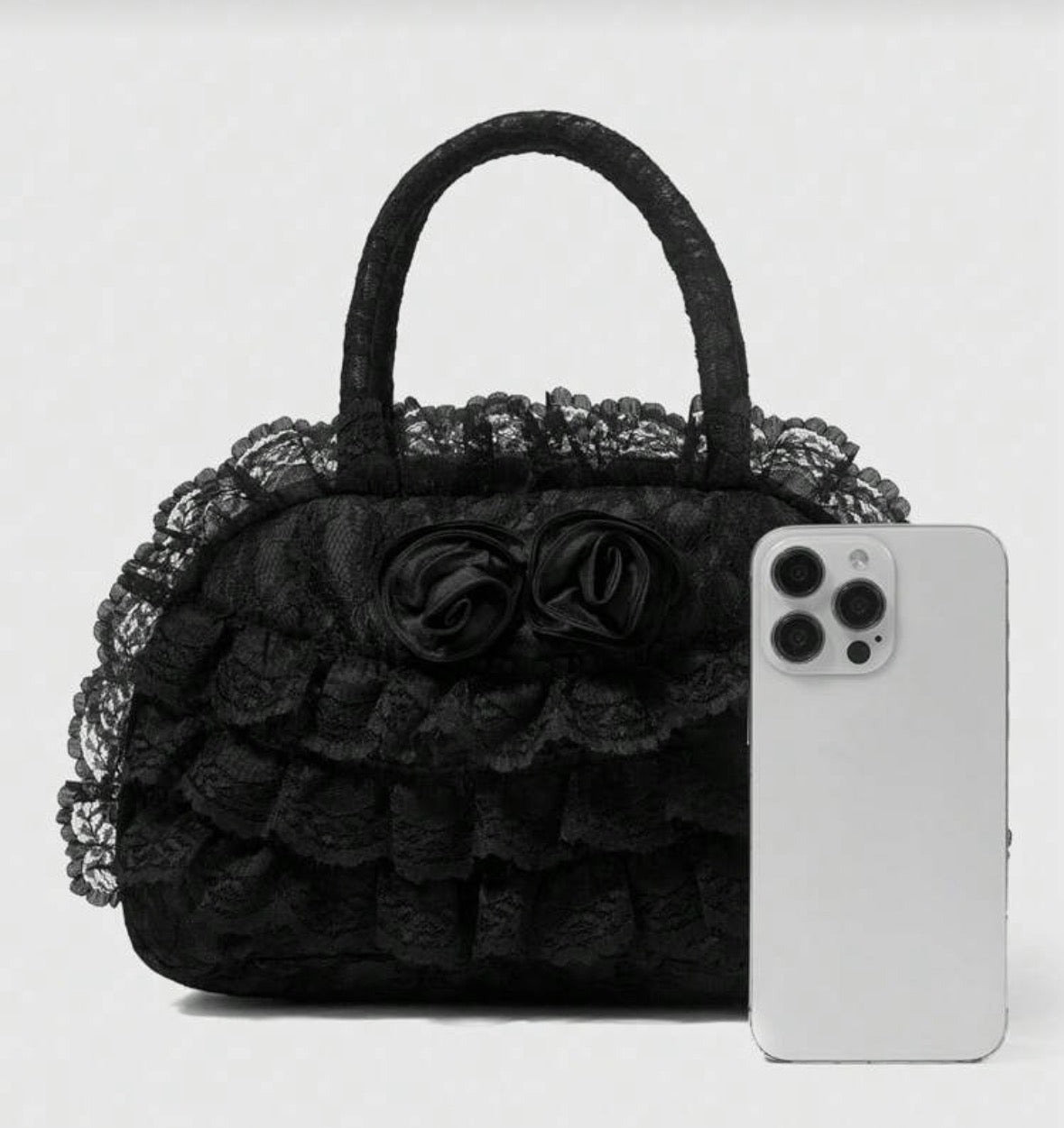 Vintage Lolita Style Lace Handbag with Nylon Lining