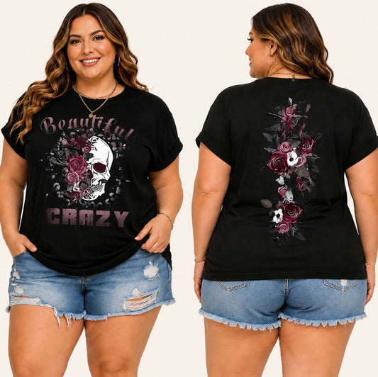 Plus Size Graphic T-shirt “Beautiful Crazy”
