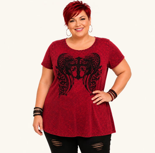 Graphic T-shirt - Cross and Wings