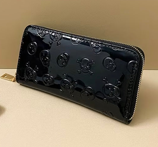 Wallet with Embossed Skulls