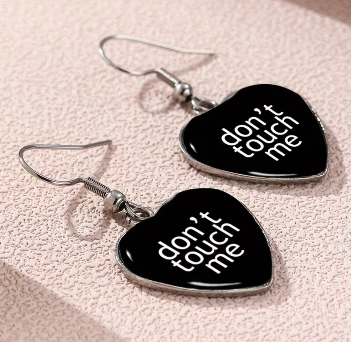 Bohemian Style Heart Shaped Earrings Don't Touch Me”