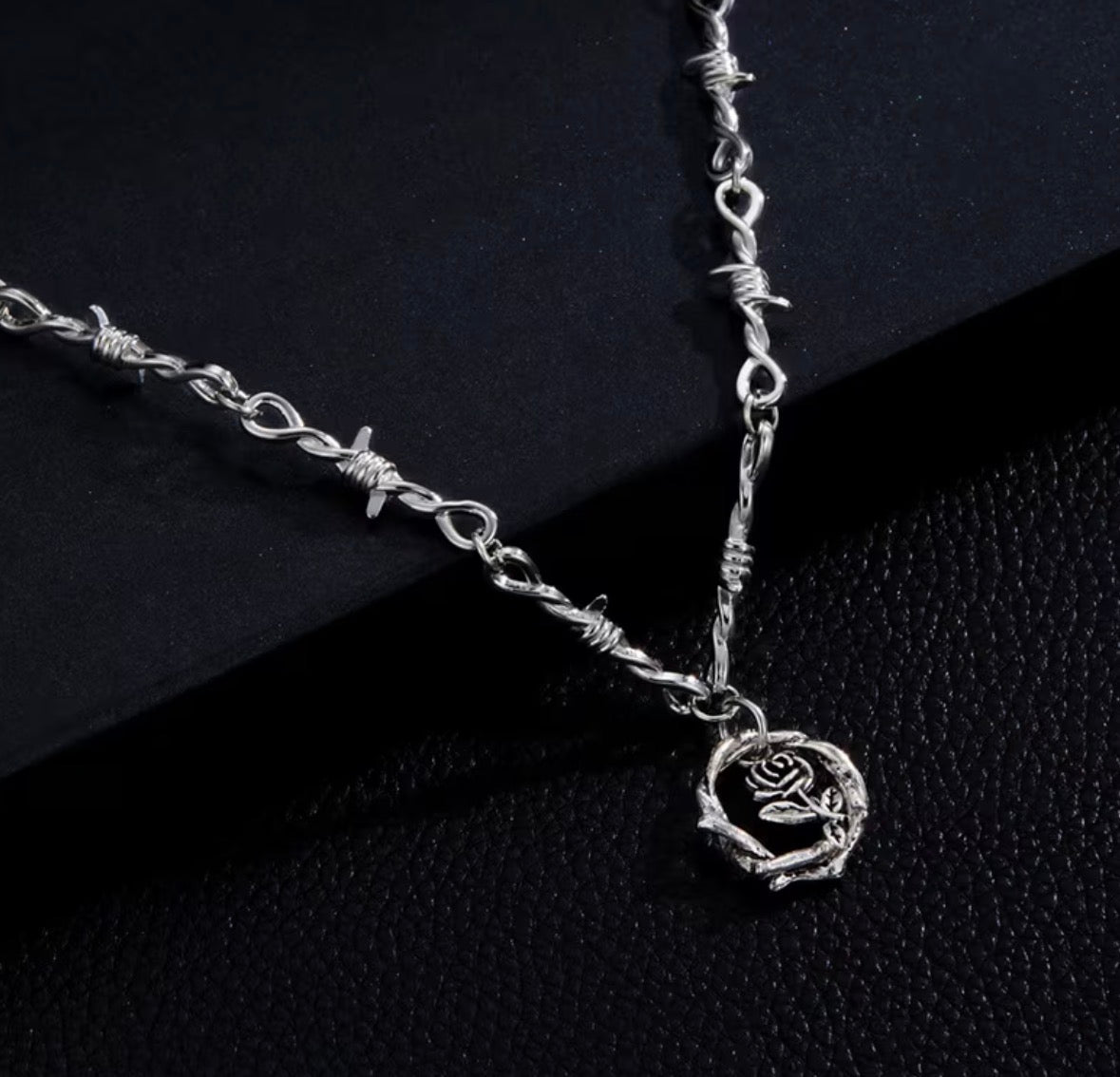 Gothic Rose and Thorns Necklace
