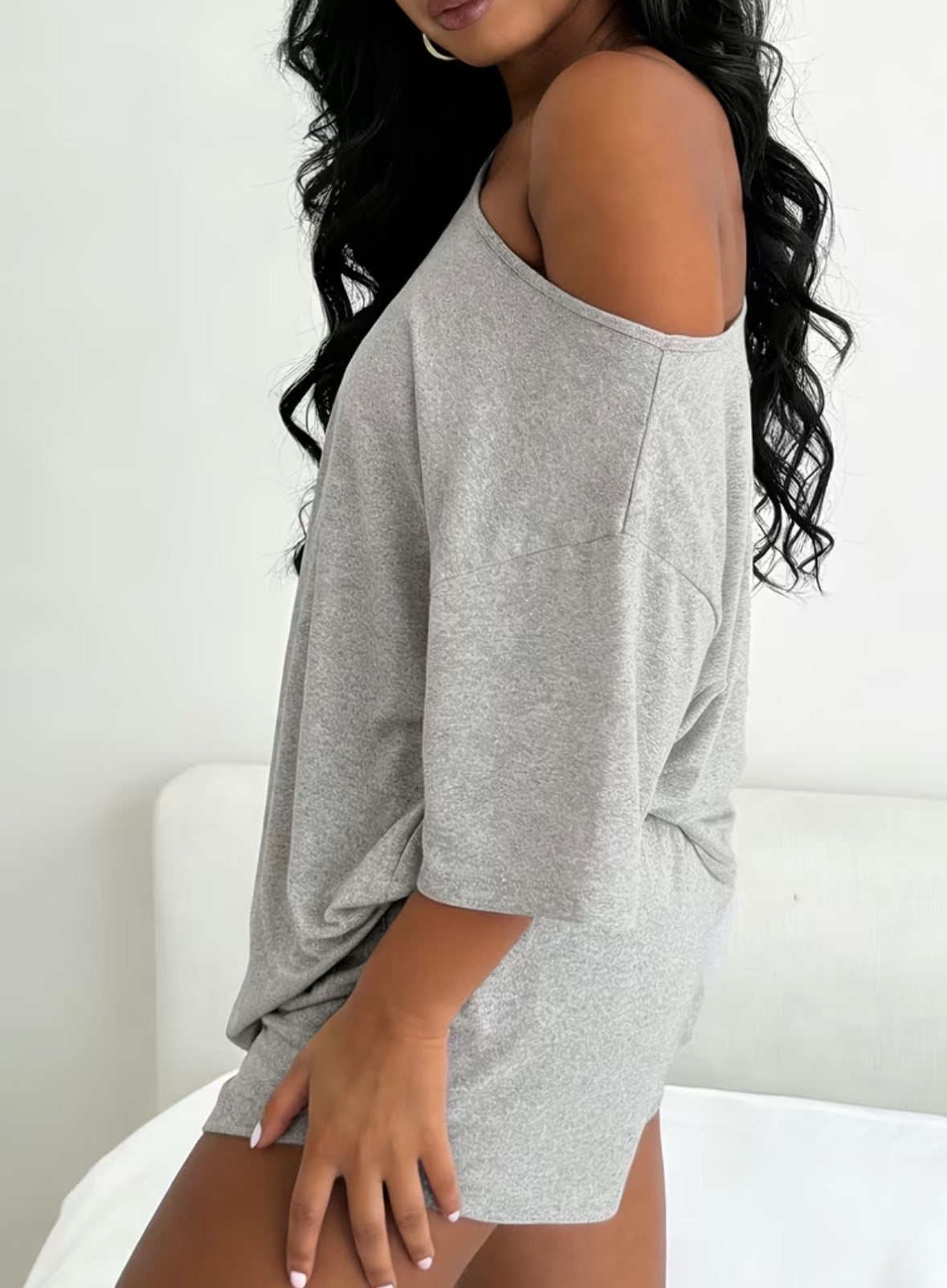 2-piece Off Shoulder Pajama Set