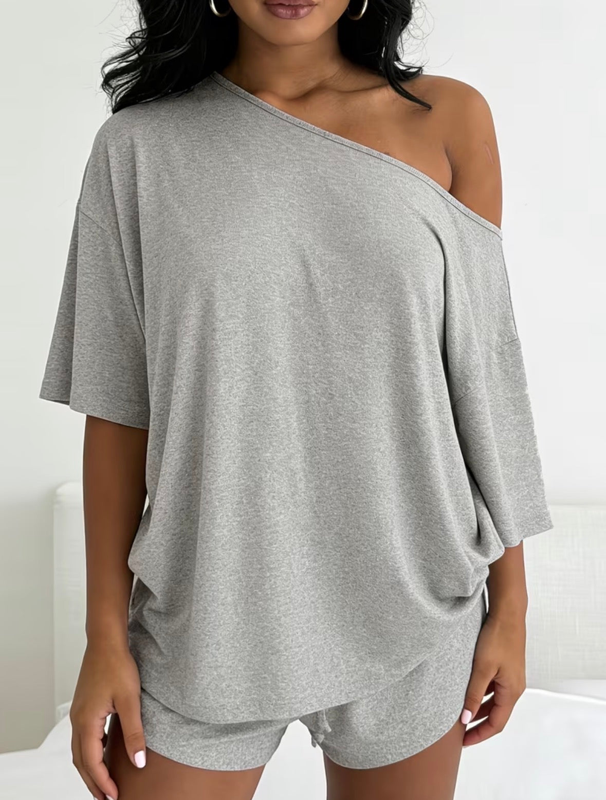2-piece Off Shoulder Pajama Set
