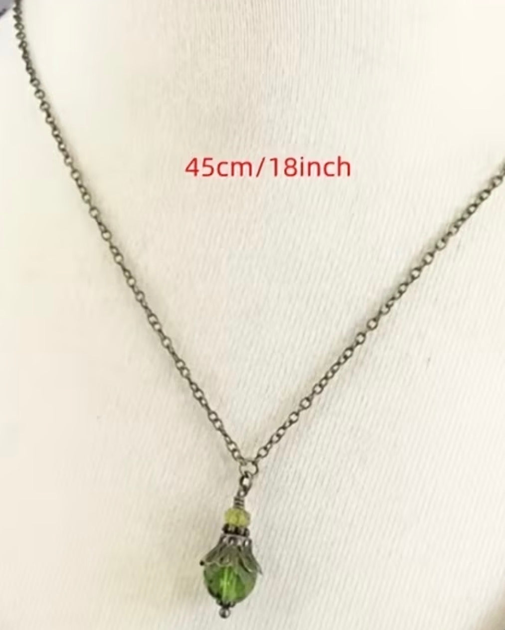 Dark Olive Green Academia Necklace