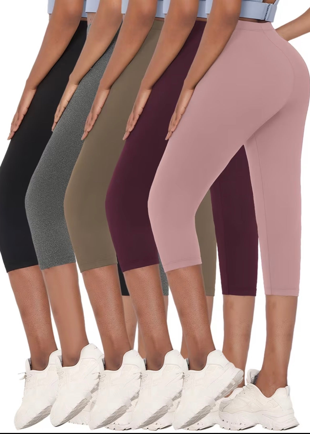5-pack Solid Capri Leggings (Multi)