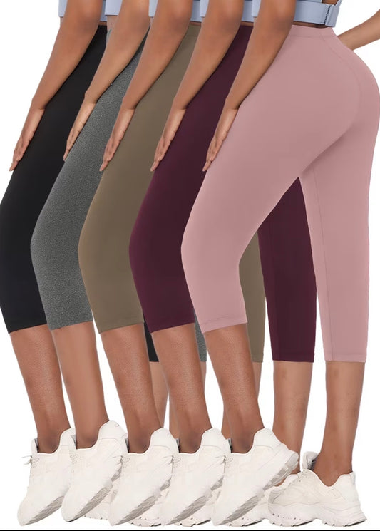 5-pack Solid Capri Leggings (Multi)