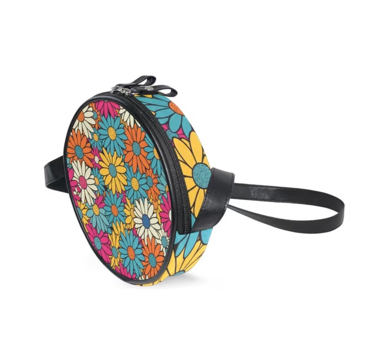 Boho Round Crossbody Bag with Adjustable Strap