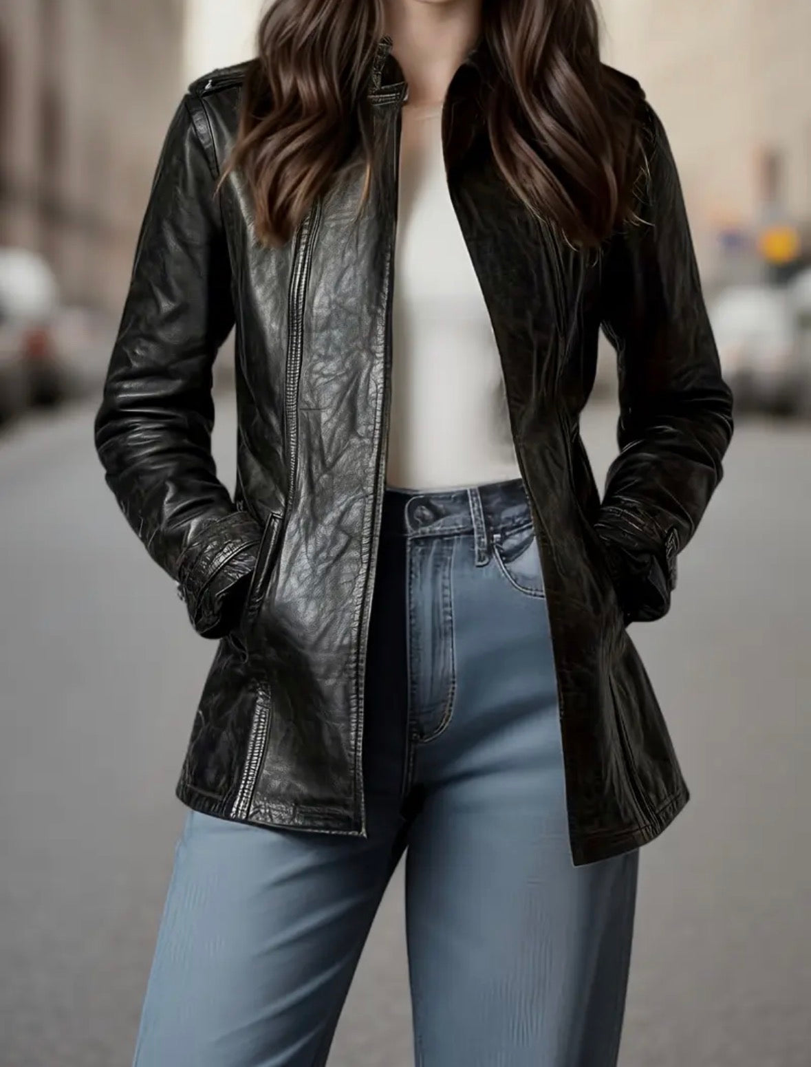 Retro Motorcycle PU Leather Jacket with Pockets