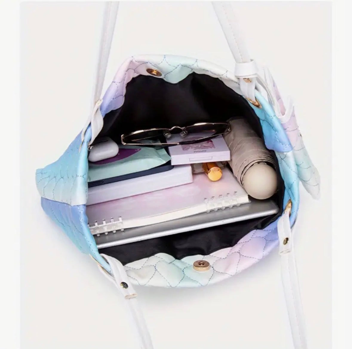 2-piece Ombré Embroidered Totebag Set