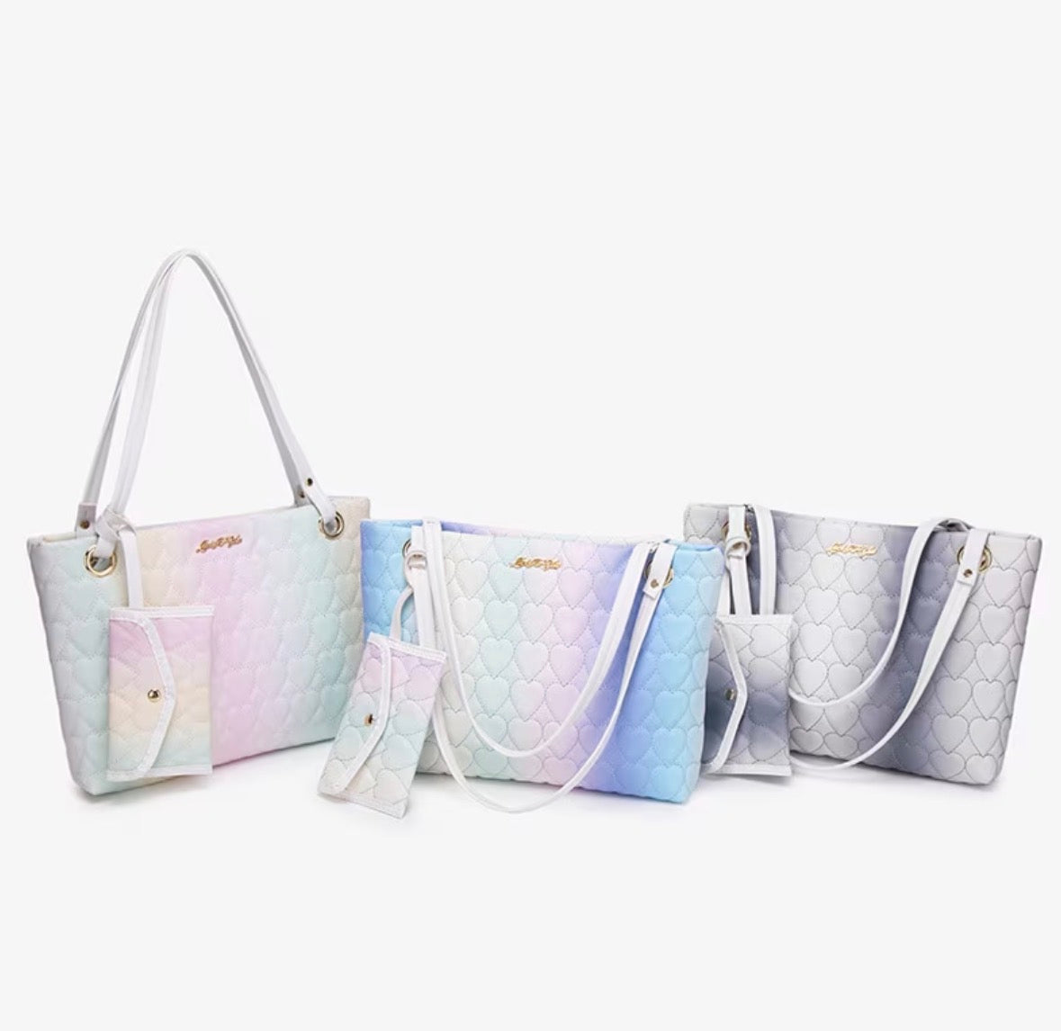 2-piece Ombré Embroidered Totebag Set