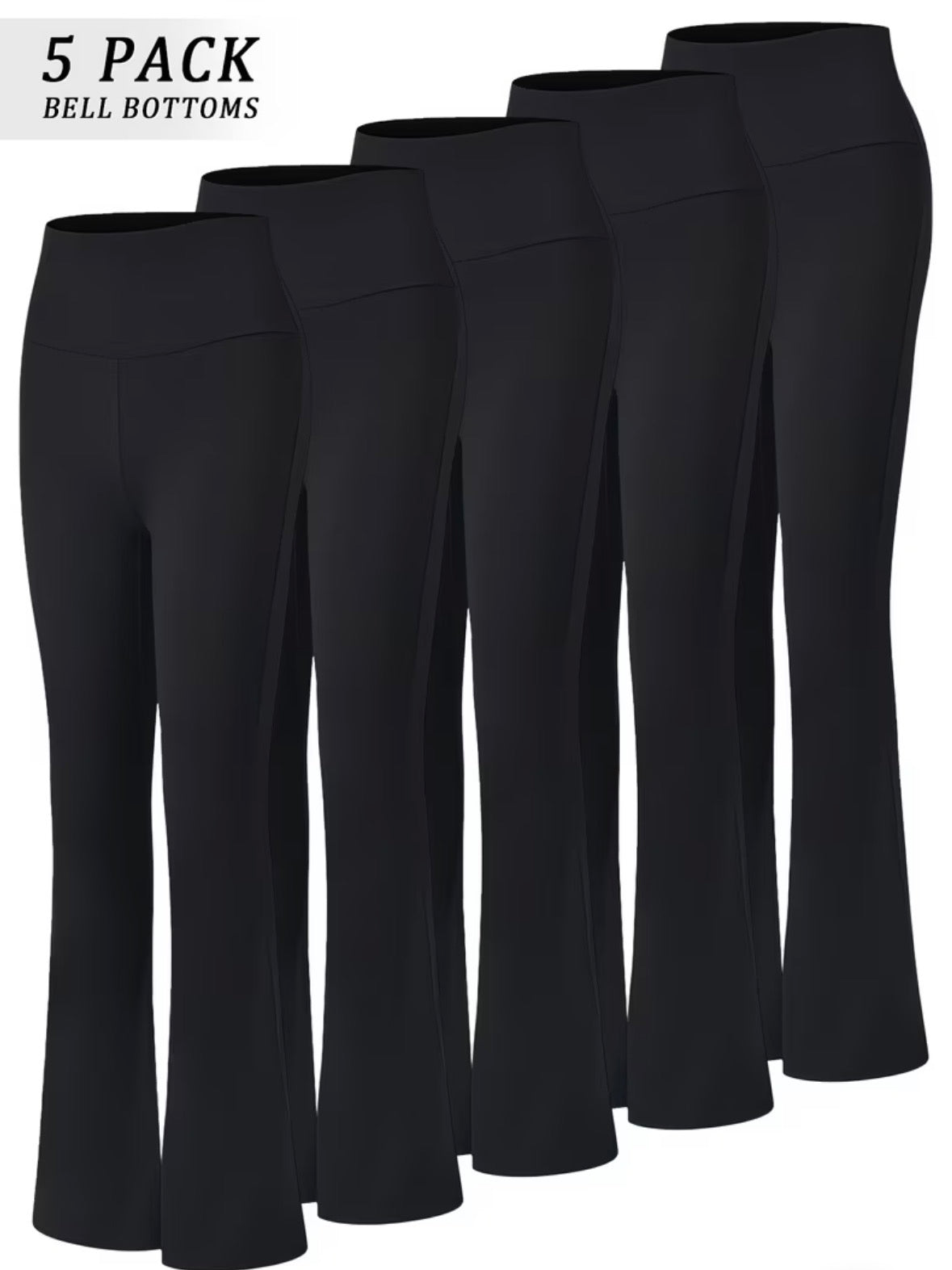 5-pack Bell Bottom Leggings (Black)
