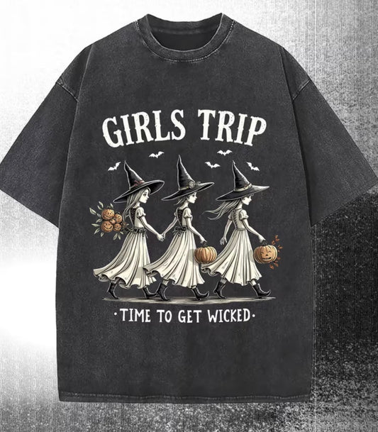 Short Sleeve Graphic T-shirt “Girls Trip -Time To Get Wicked”