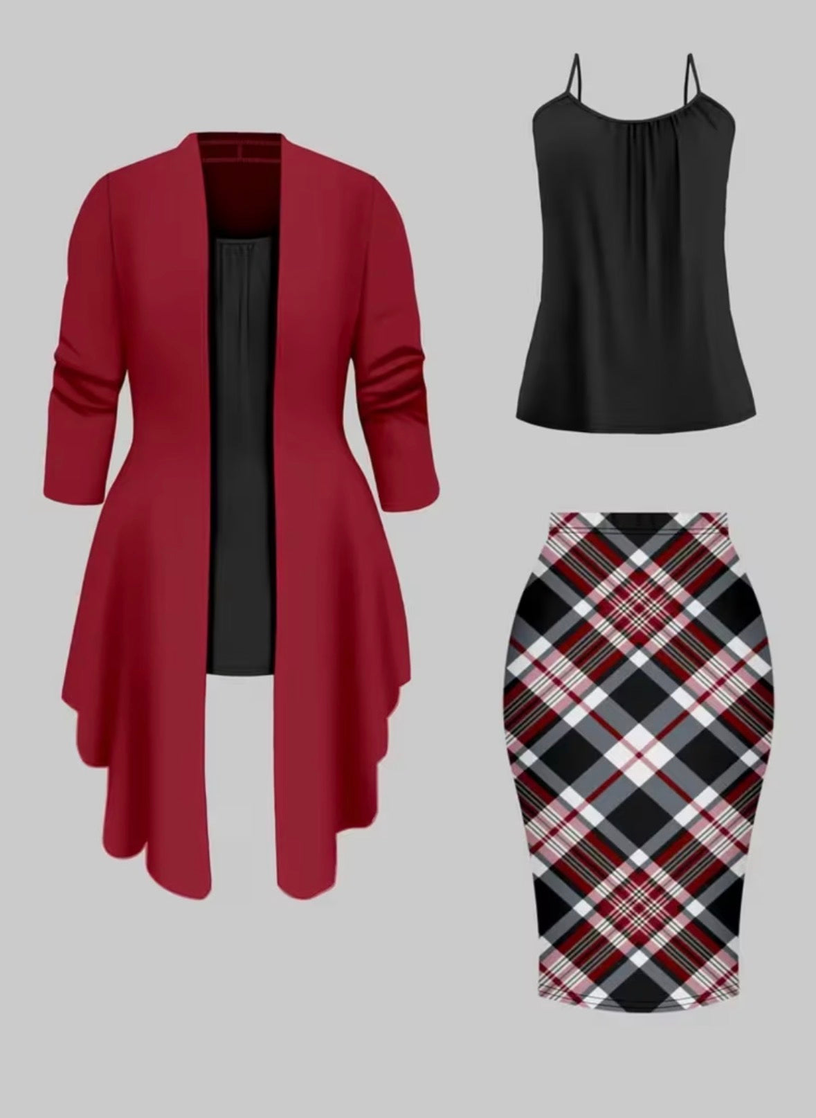 Plus Size 3-piece Retro Ensemble