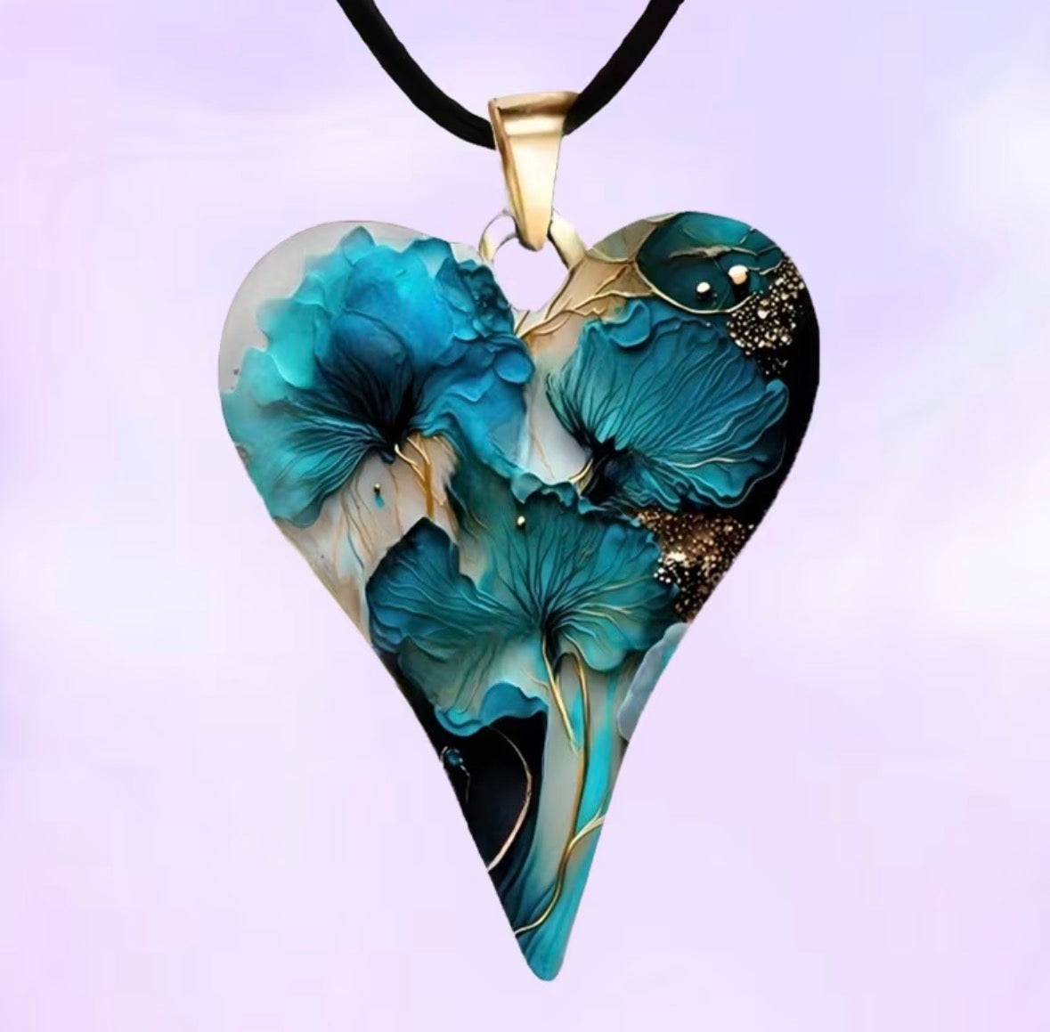 Heart-Shaped Floral Pendant Necklace