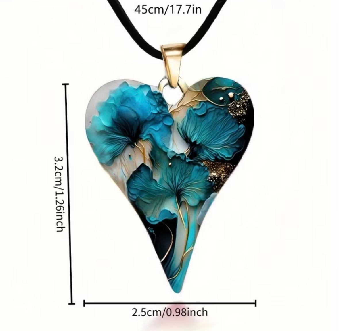 Heart-Shaped Floral Pendant Necklace