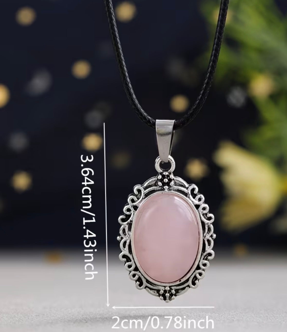 Oval Lace Charm Pendant Necklace