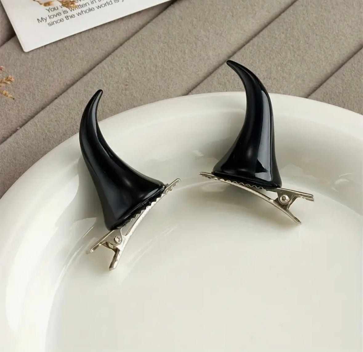 Gothic Devil Horn Hair Clips