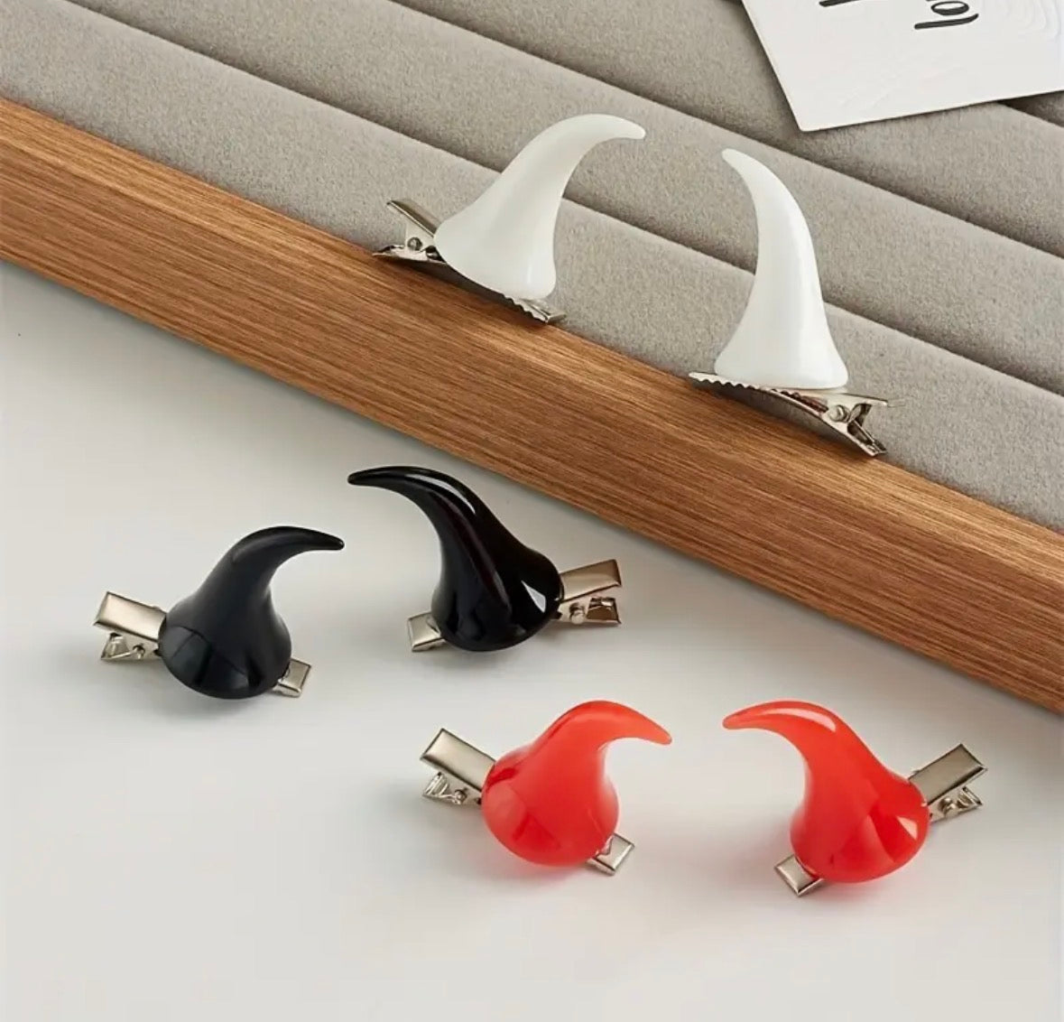 Gothic Devil Horn Hair Clips