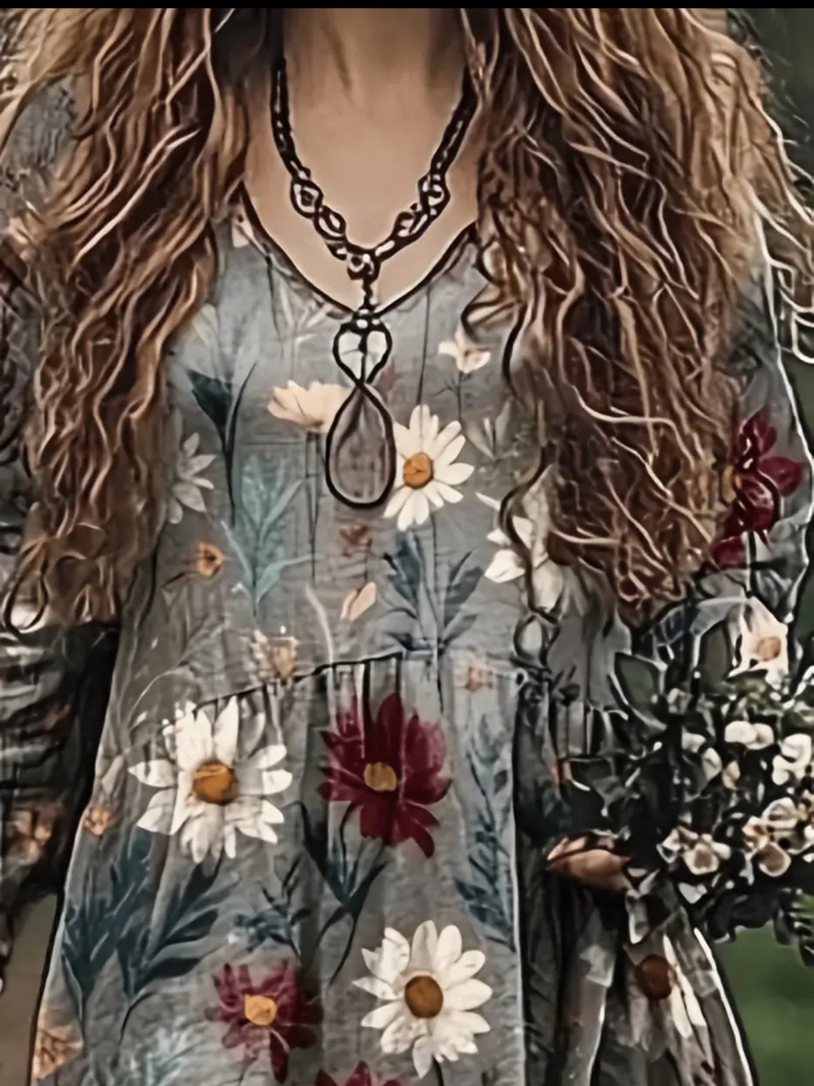 Retro Long Floral Dress