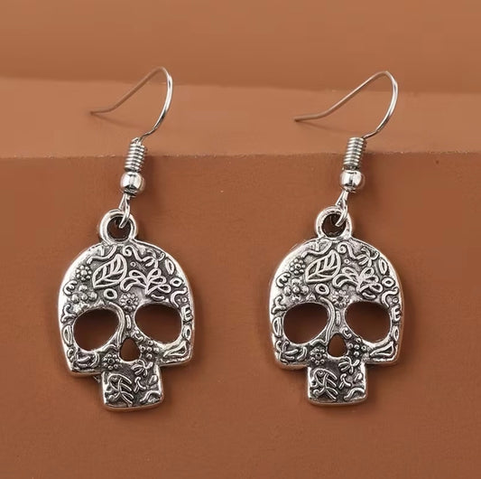 Trendy Geometric Drop Skull Earrings