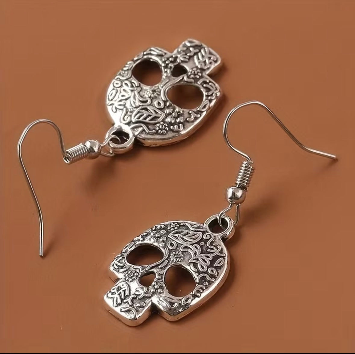Trendy Geometric Drop Skull Earrings