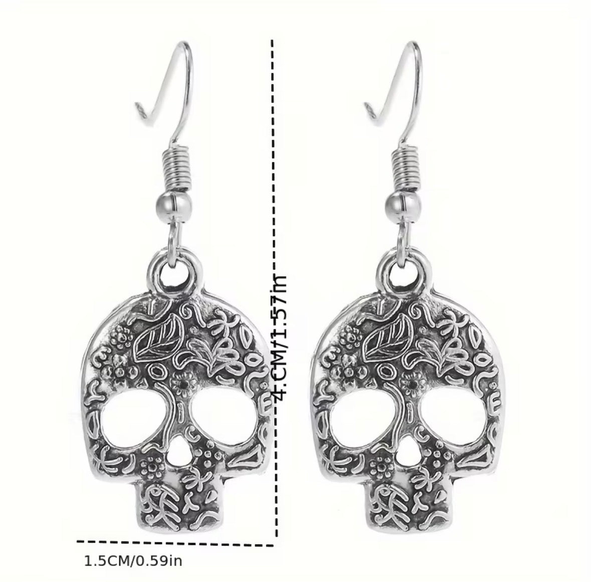 Trendy Geometric Drop Skull Earrings