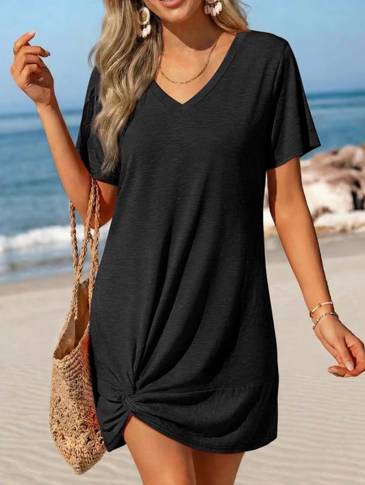 Short Sleeve V-neck Summer Dress