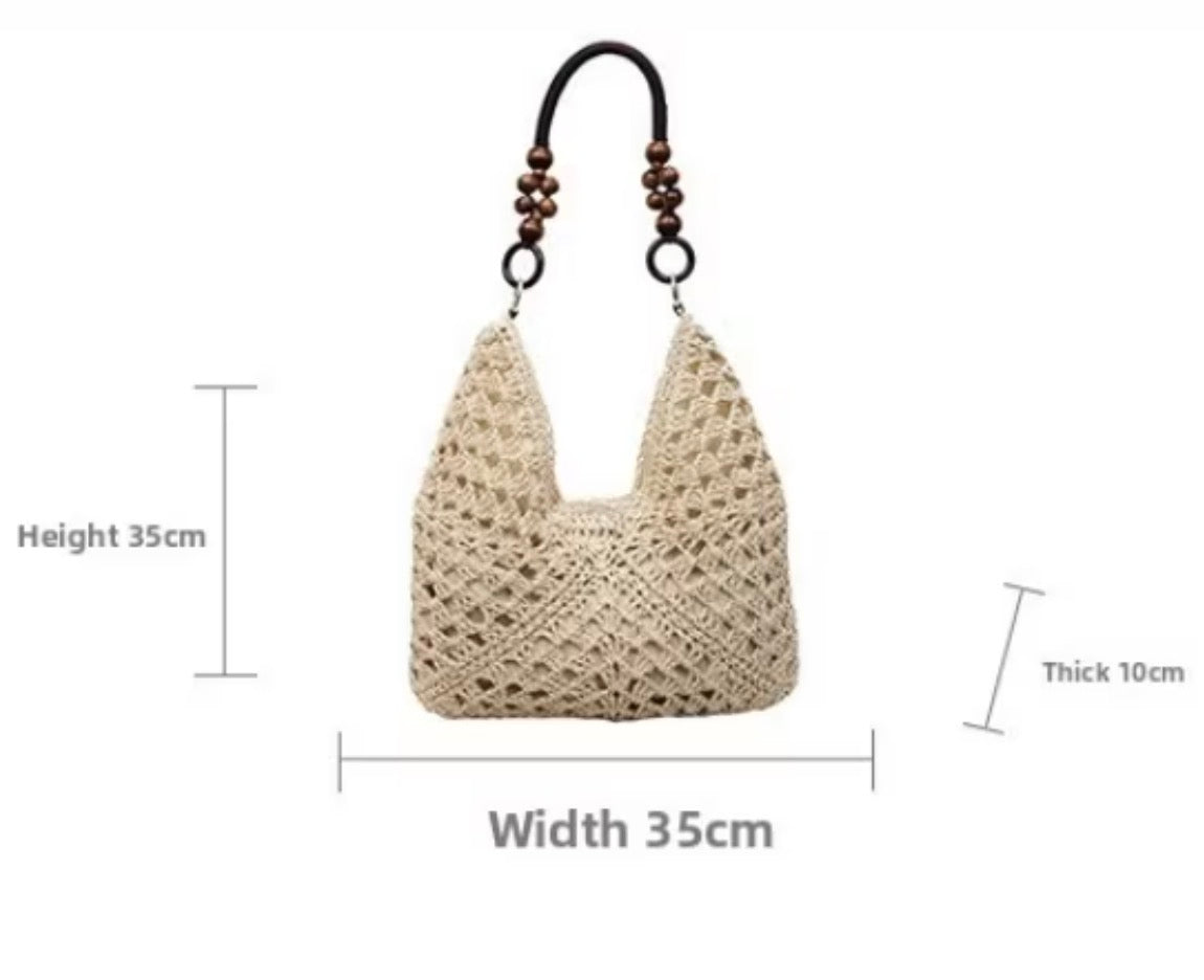 Large Capacity Boho Grass-Braided Handbag