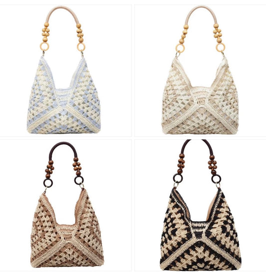 Large Capacity Boho Grass-Braided Handbag