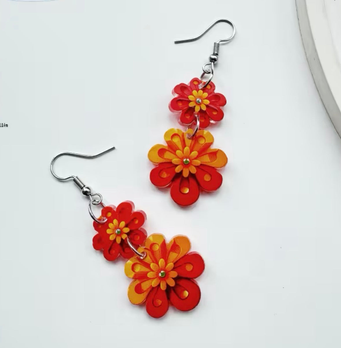 Double-Layer Flower Earrings