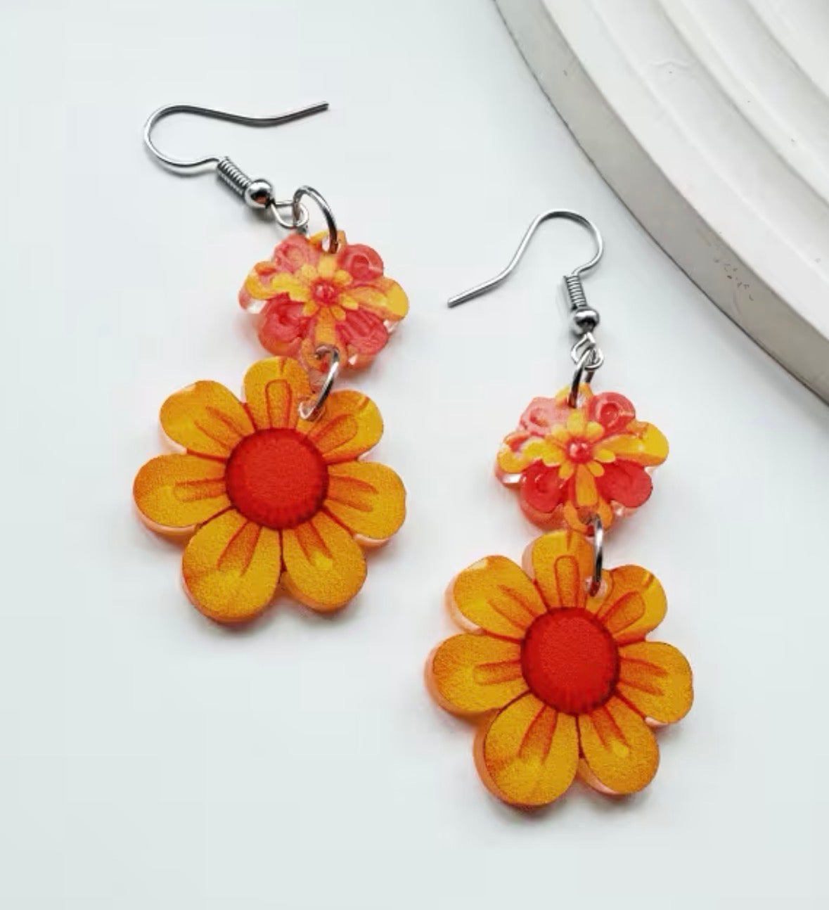 Double-Layer Flower Earrings