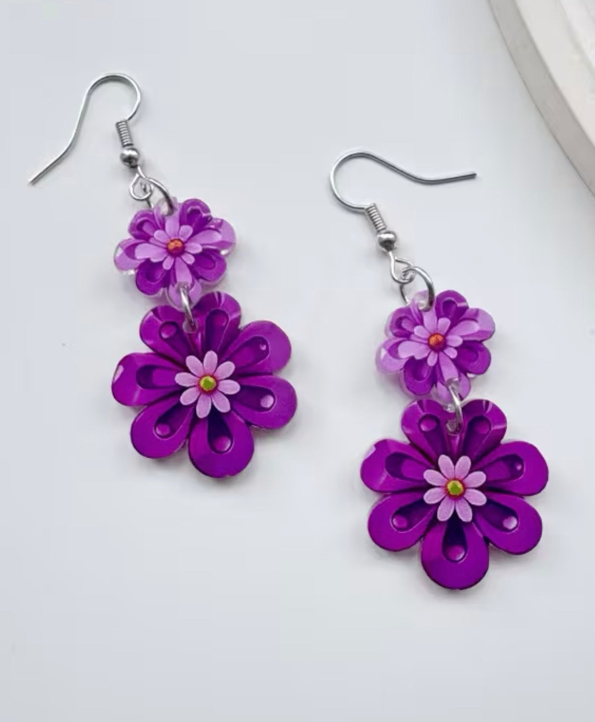Double-Layer Flower Earrings