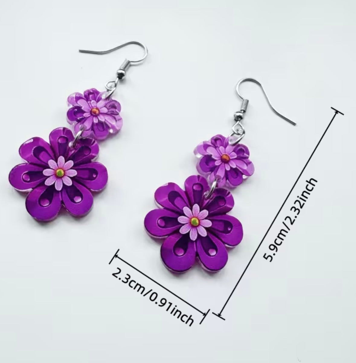 Double-Layer Flower Earrings