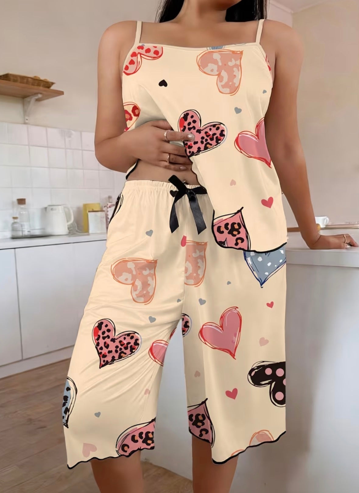 Plus Size 2-piece “Heart” Loungewear Set