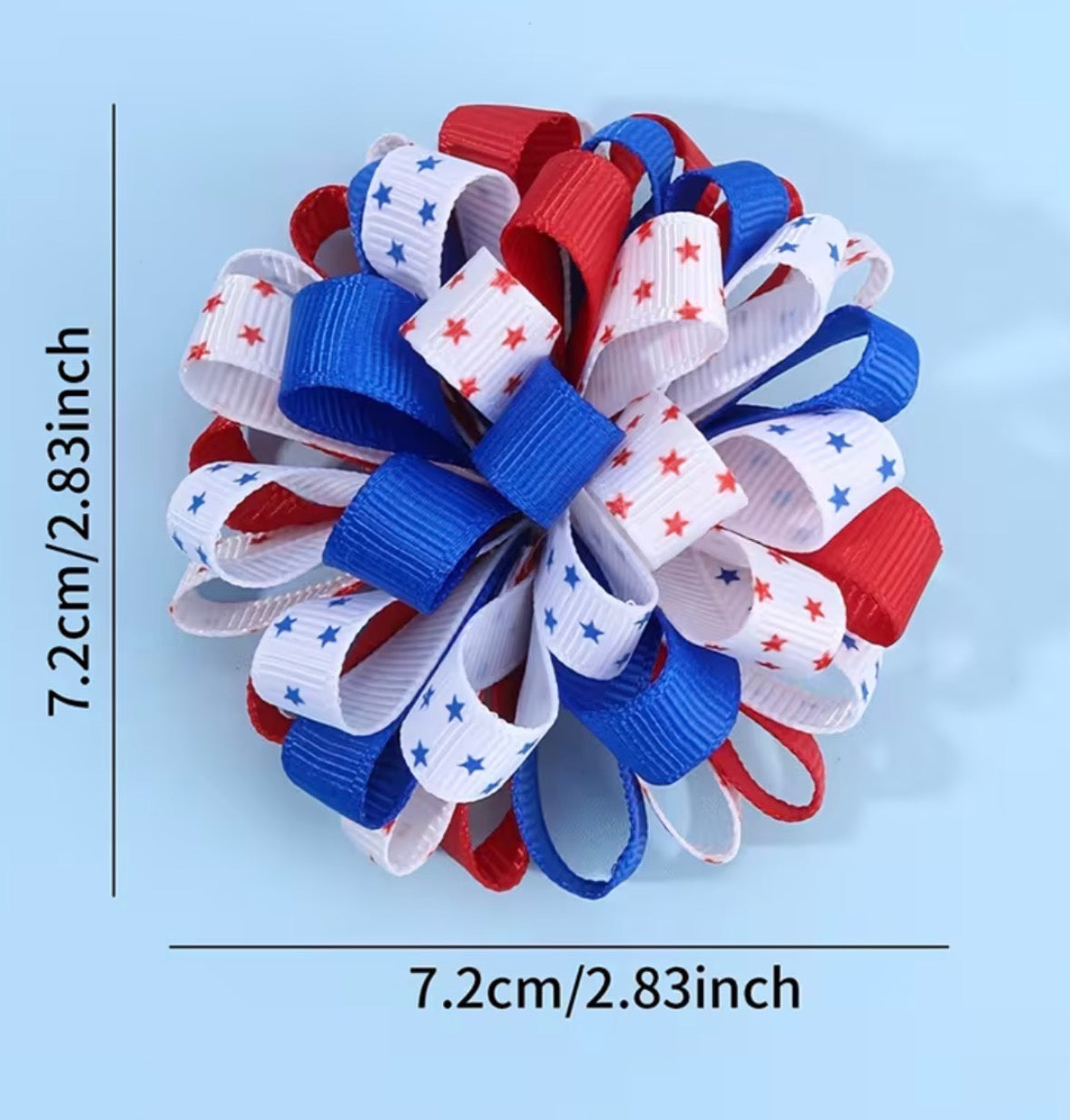 American Flag Star Print Hair Clips
