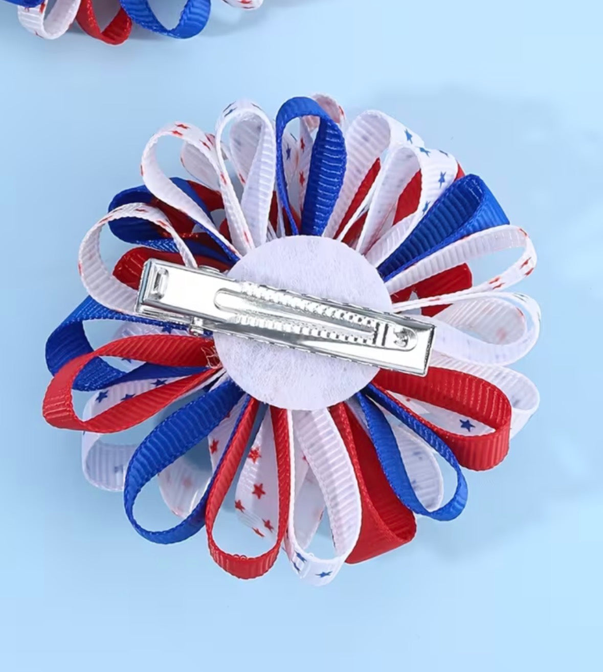 American Flag Star Print Hair Clips