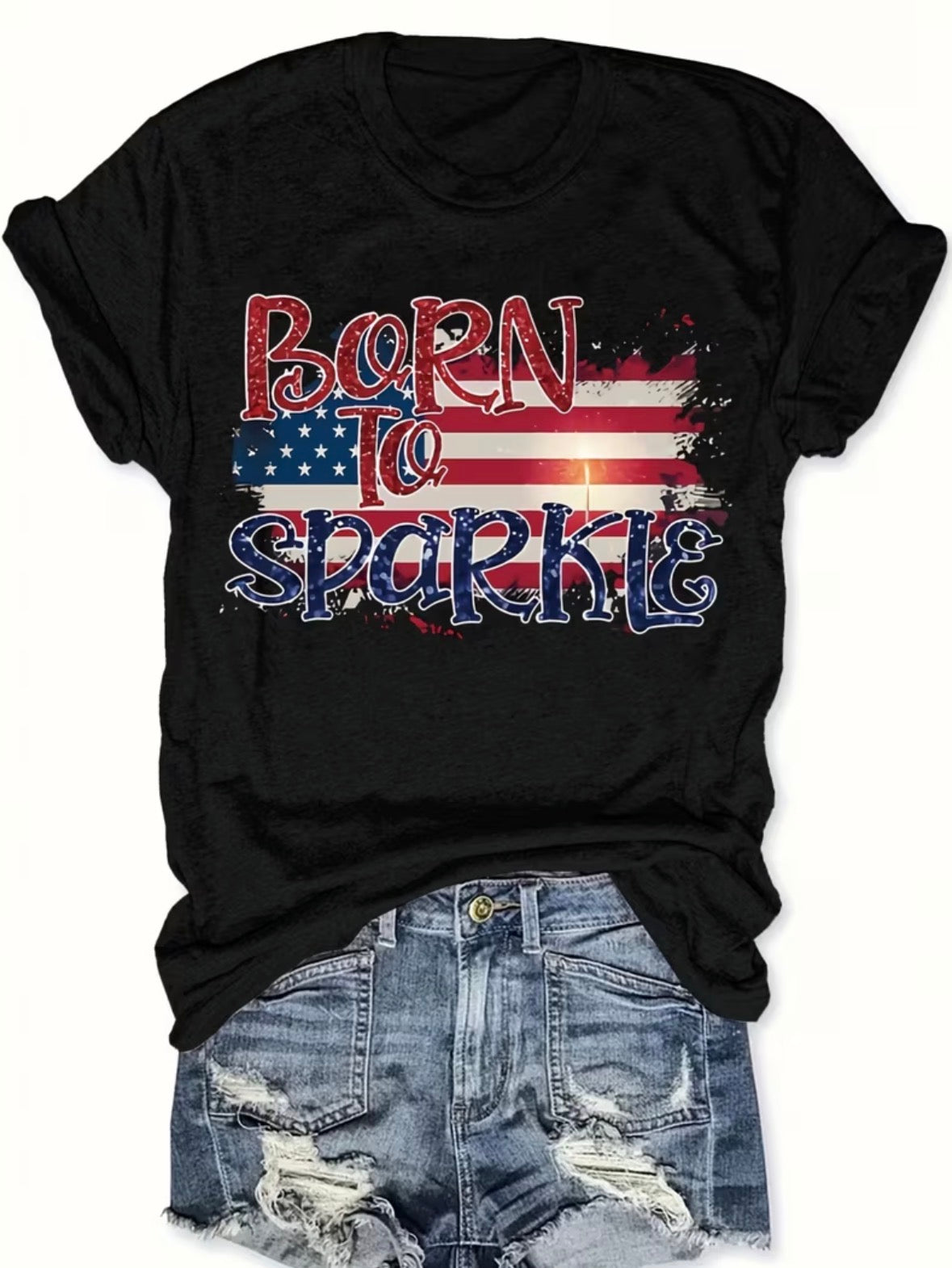 Short Sleeve Graphic T-shirt “Born to Sparkle”