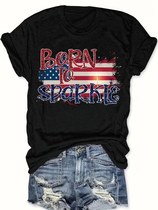 Short Sleeve Graphic T-shirt “Born to Sparkle”