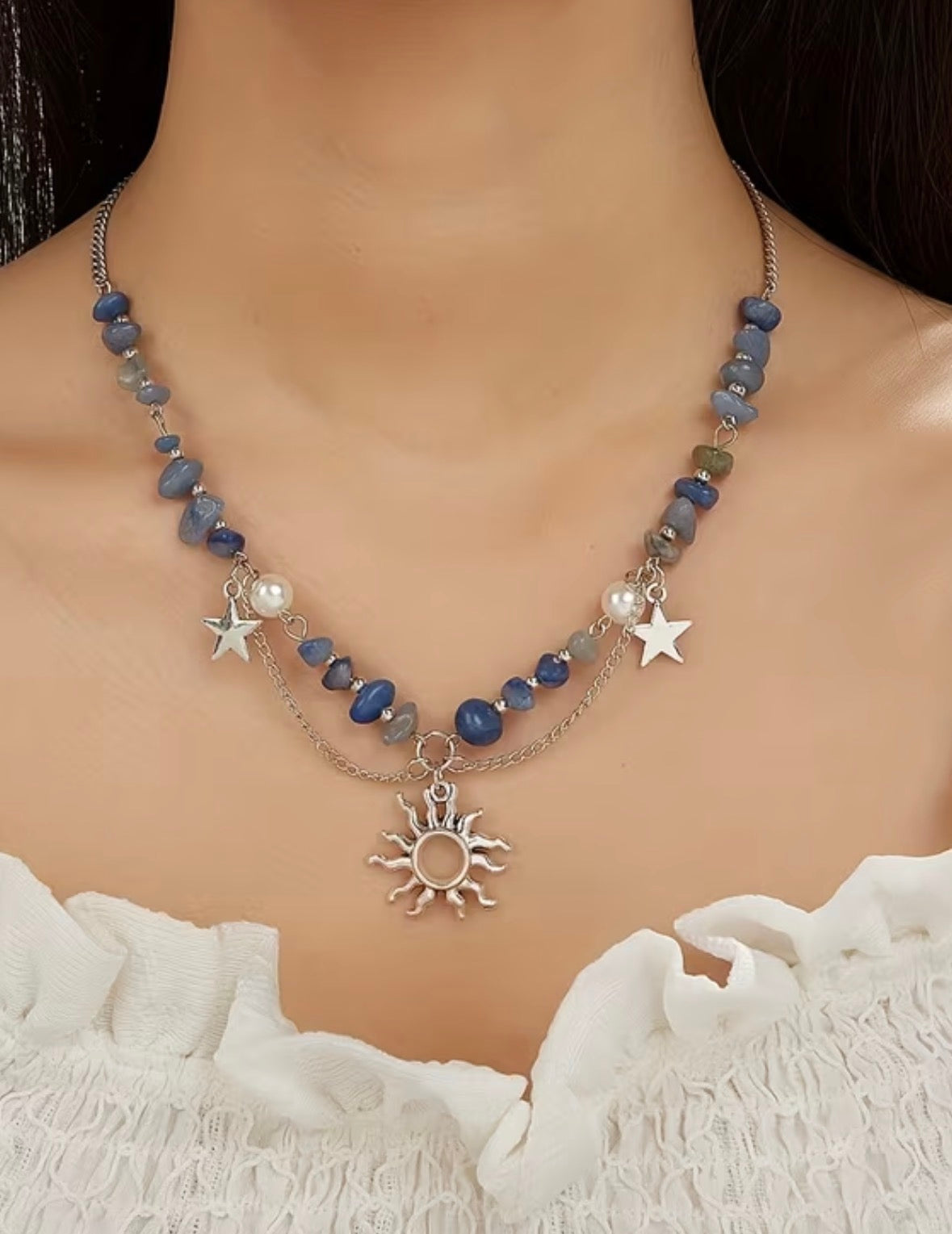Sun and Star Beaded Necklace
