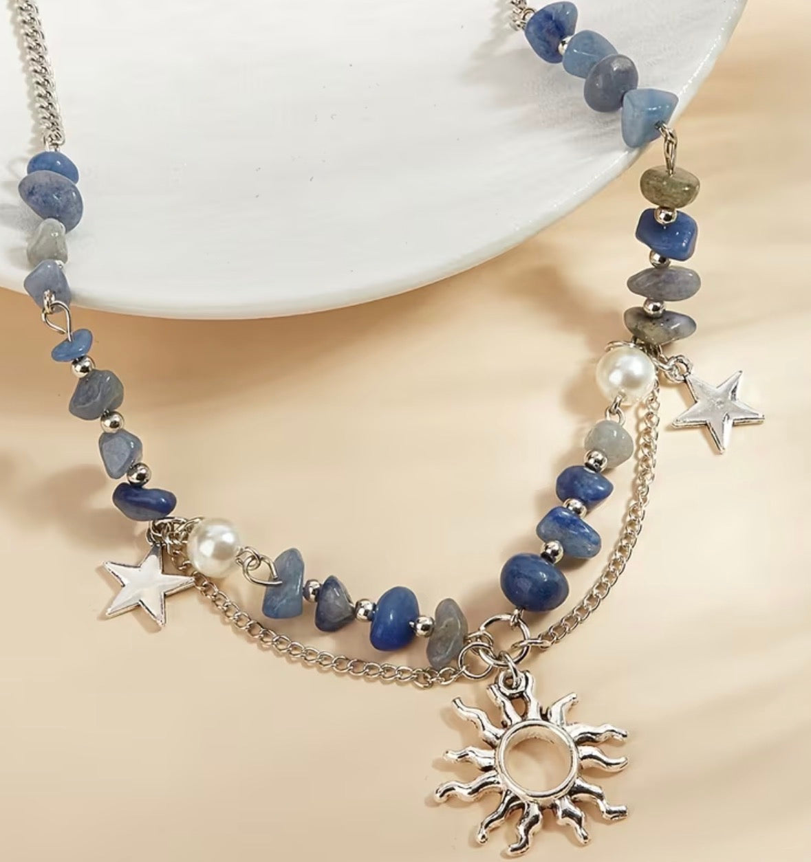 Sun and Star Beaded Necklace