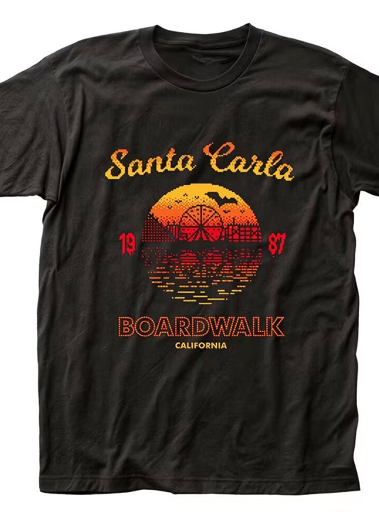 Short Sleeve Graphic T-shirt “Santa Carla Boardwalk”