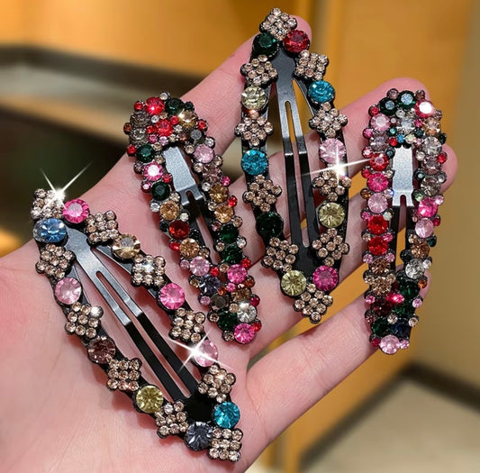 Retro 4-pack Rhinestone Hair Clips