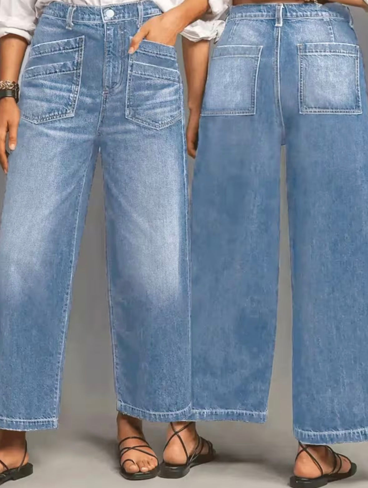 Retro High Waisted Loose Wide Leg Jeans