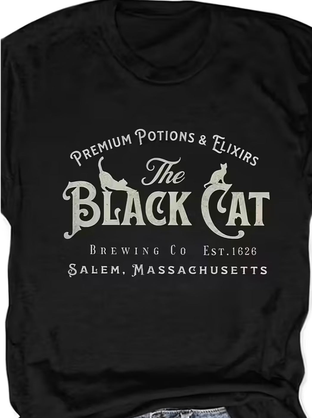 Short Sleeve Graphic T-shirt “Premium Potions & Elixers: The Black Cat Brewery”